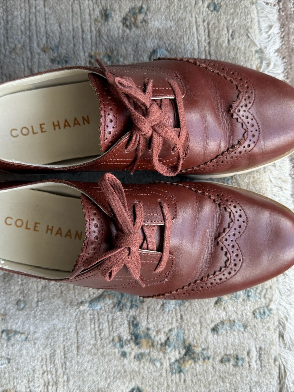 Cole Haan Women’s Wingtip Derbys - Chestnut Brown Leather